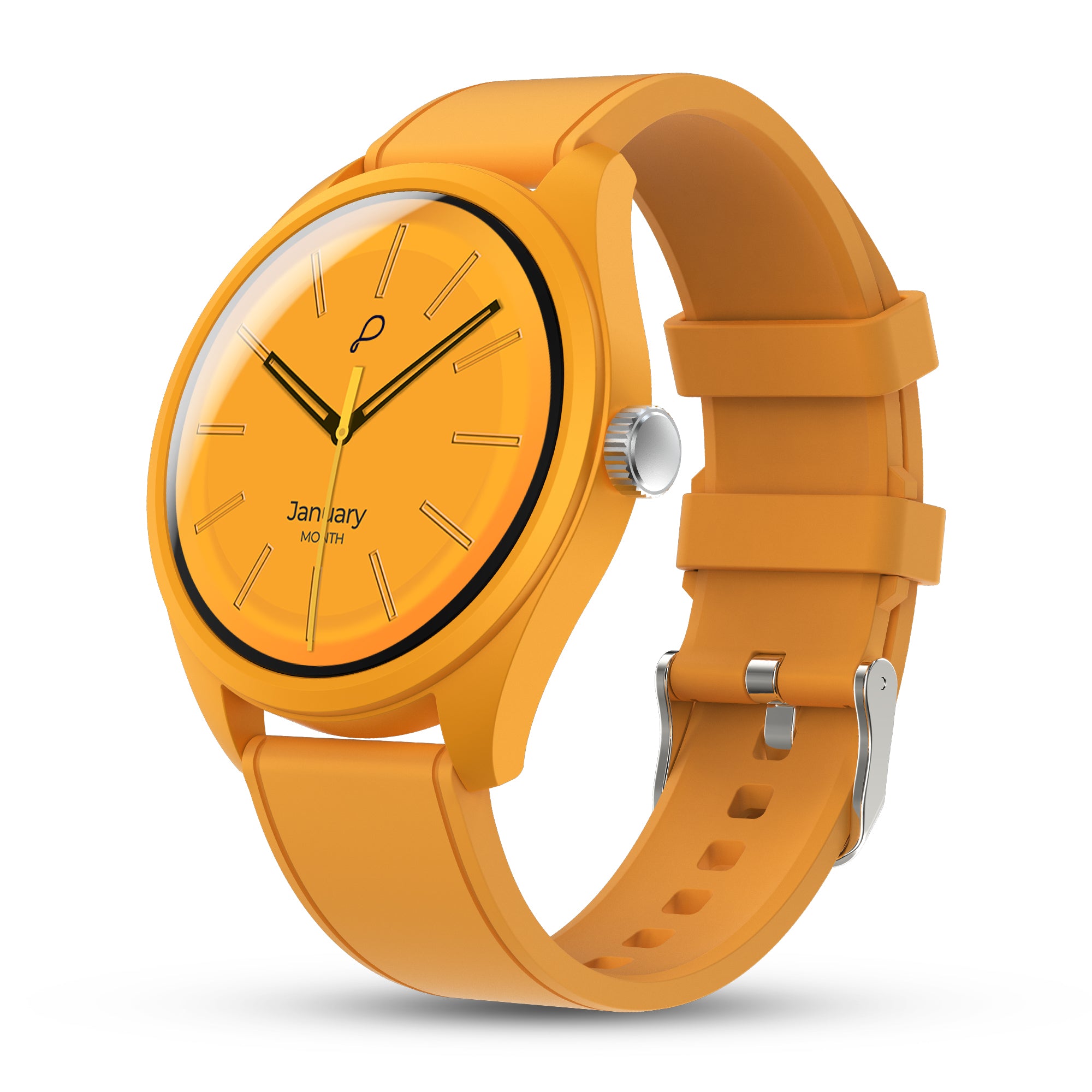 Pebble Pixie smartwatch with 3D dome AMOLED display in citrus spark