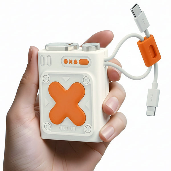 Pebble Rapid Fuel 10000mAh power bank with built-in cables