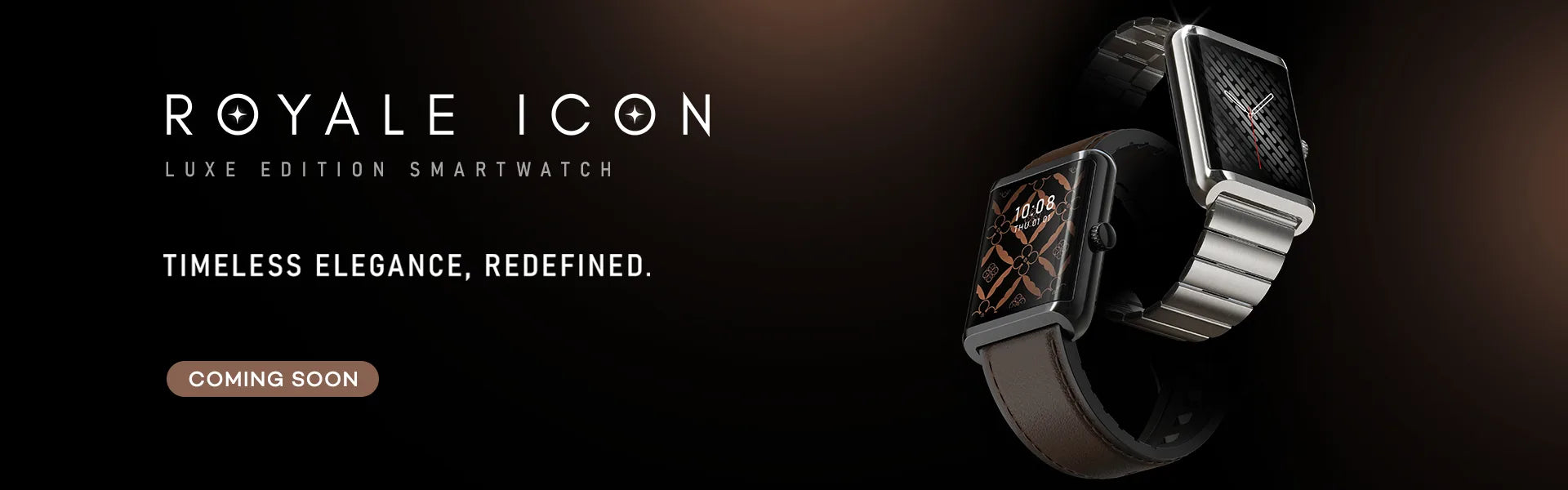 Pebble Royale Icon premium metal smartwatch banner